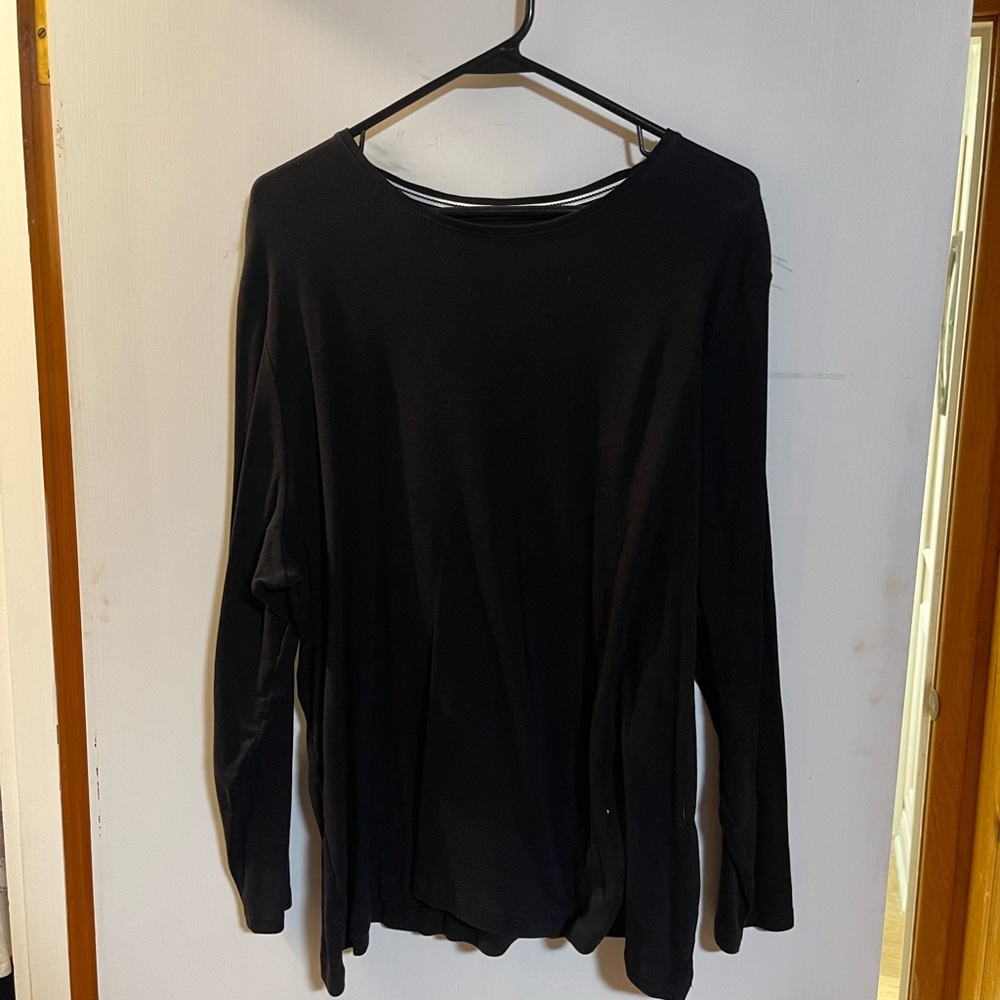Croft & Barrow Black Long Sleeve Tee Relaxed Fit